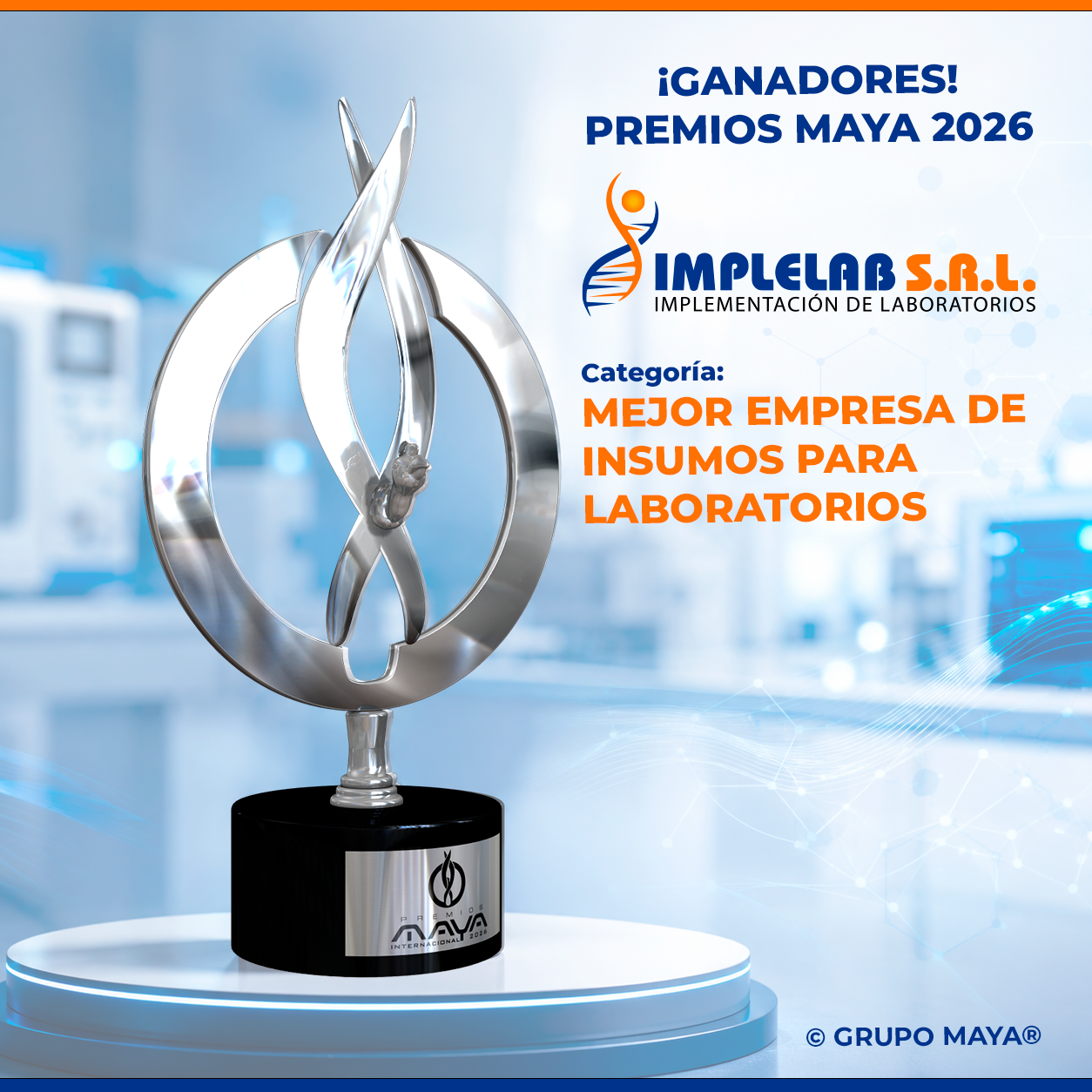 IMPLELAB SRL “Mejor Empresa de Insumos para Laboratorios” en los Premios Maya 2026