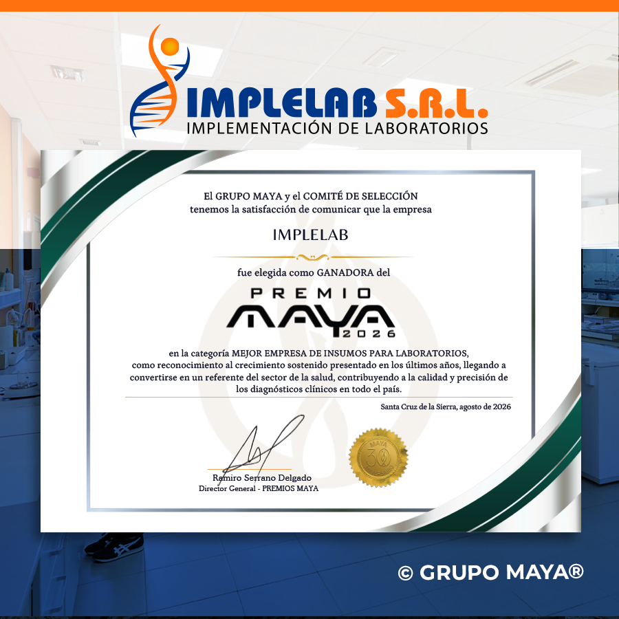 IMPLELAB SRL “Mejor Empresa de Insumos para Laboratorios” en los Premios Maya 2026